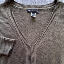 MNG Casual Sportswear Dress Womens XS Green Angora Blend V Neck Sweater Knit