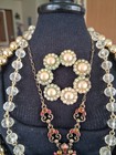 Lot Of 8 Gold Tone & Browns Layered Chains Beaded Mixed Jewelry — photo 8