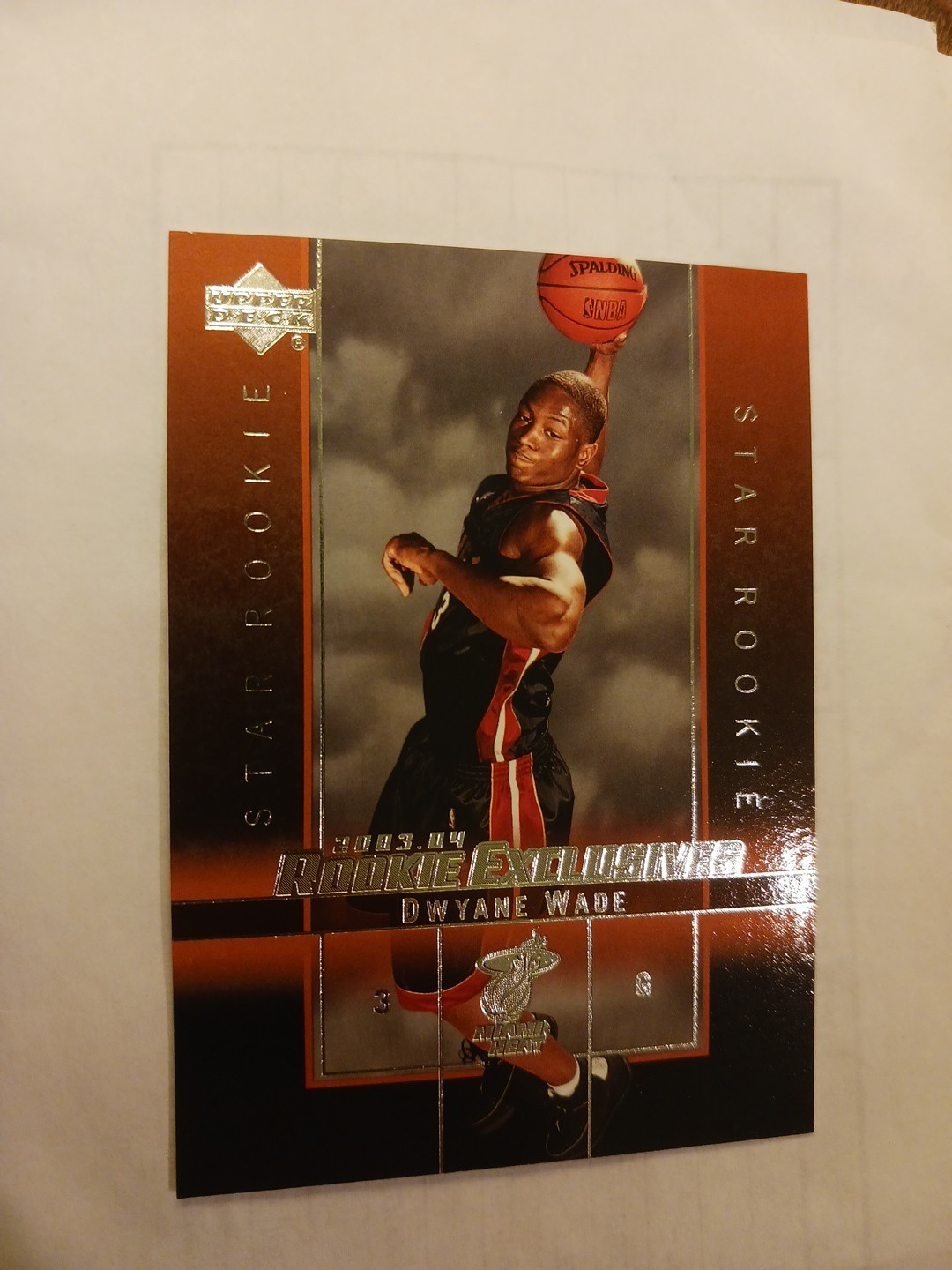 2003-04 Upper Deck Rookie Exclusives - Star Rookie Dwyane Wade #5 (RC)