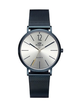 UMR Ruhla 20252-3M Damenuhr Edelstahl Blau 35 mm Milanaise Sunray