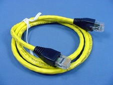 Leviton 5G455-3Y Yellow Cat5e 3ft Ethernet Cable Data Patch Cord Network Booted