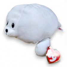 Ty Baby Tiny White Seal Plush Stuffed Animal Embroidered Eyes w/ Tags 2017 10"
