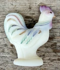 Fenton Hand Painted Burmese Satin Rooster Signed by D Thornton - 5 1/4" Tall