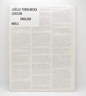 Joëlle Tuerlinckx, Lexicon English, Sealed, Wiels, Art Exhibition Catalog