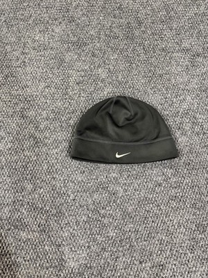 Nike Hat Skull Cap Beanie Black Thermal Fleece Lined Mens One Size