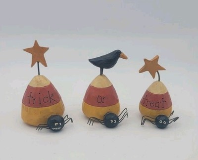 Candy Corn With Spiders Trick Or Treat  Halloween Decor B. Lloyd 