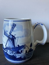 Delft Blue Made In Holland Handpainted Mug Stein Windmill