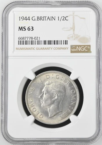 Great Britain 1/2 Crown 1944 NGC MS 63