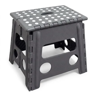 Taburete plegable estable KESPER plegable escalera reposapiés GRIS - Imagen 1 de 4