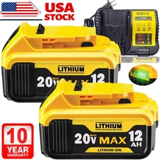 For DeWalt 20V 20Volt Max 8.0AH Lithium Battery/Charger DCB206-2 DCB205 DCB200-2