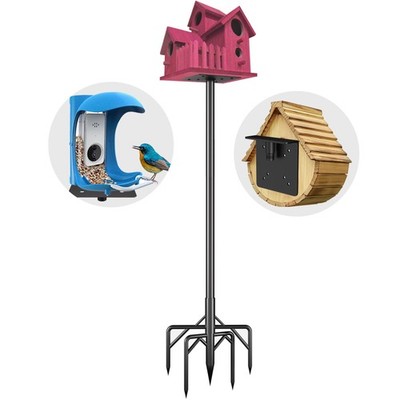 Bird Feeder Pole Stand,95 Inch Bird House Pole for Outdoors Heavy Duty,5 Base...