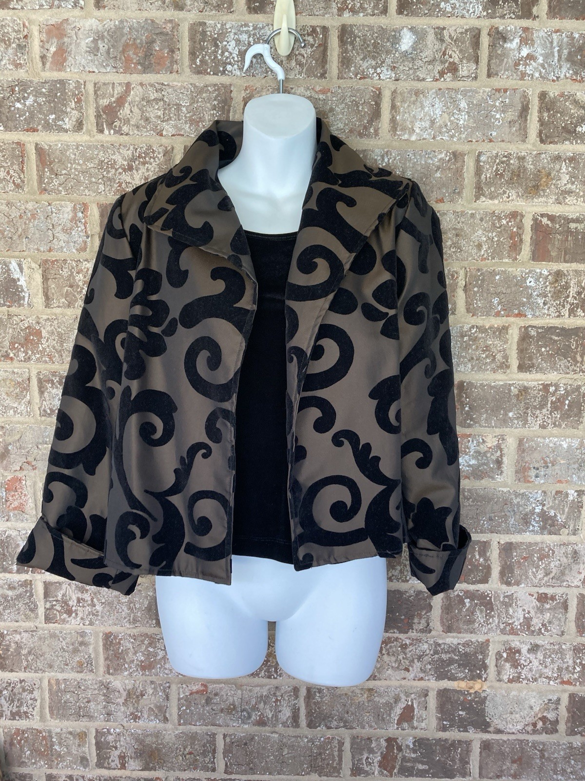 Blazer vintage PAINTED PONY arazzo floreale verde taglia x giacca piccola con top