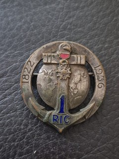 Troupes Coloniales: Rare Insigne du 1er RIC en 1940.