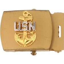 Navy Officer Usn Uniform Sailor SCPO Anchor Sub 1990s Vintage Belt Buckle