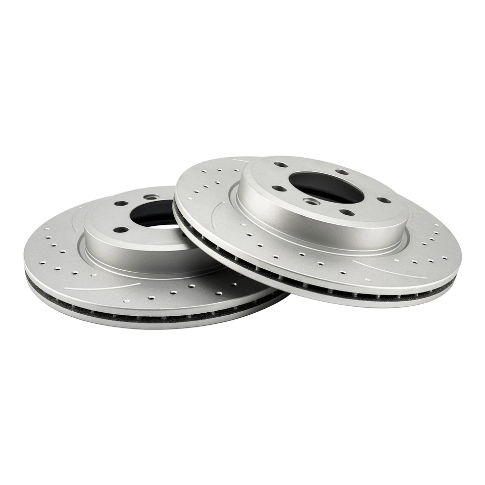 Front Drilled & Slotted Disc Brake Rotors Fits 2001-2006 BMW 325Ci 34116864058 - Image 4 of 4