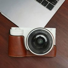 Leather Camera Bag Dock Case Base Protection Cover Shell For Sony zve10 II New