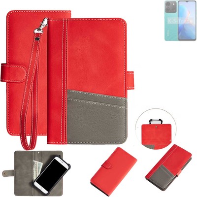 WALLETCASE HANDYTASCHE FÜR Infinix Smart 7 Plus ROT, GRAU SCHUTZ HÜLLE BOOK FL