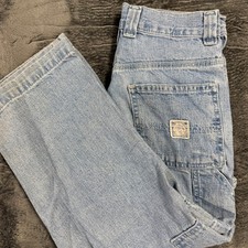 Faded Glory Boys 8H Carpenter Jeans Light Wash Blue 27x20.5 Vintage Y2K Workwear