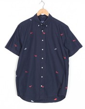 Gant Classico Blu Aragosta Fil Coupe Camicia Button Down 3007331 Taglia M Nwt