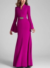 Evening Dresses For Women Luxury Purple Winter Prom Dress Dubai Long Sleeveles