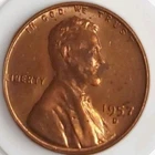 1957 Denver Lincoln Wheat Copper Cent GEM BU RED Brilliant Uncirculated 1c Coin