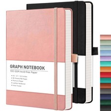 RETTACY Graph Grid Paper Notebook, 2-Pack, 192 Pages per Pack, A5 Medium Size...