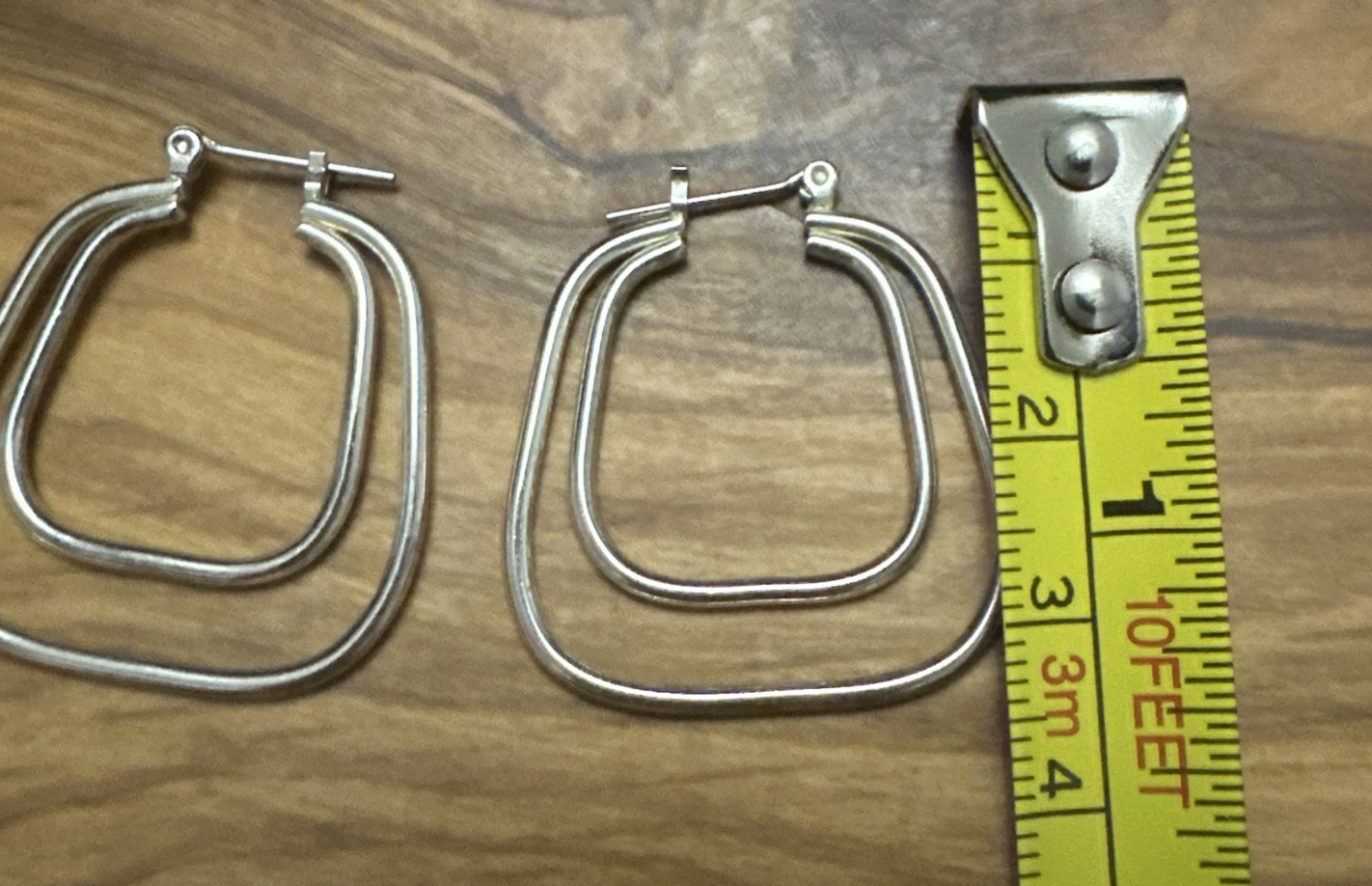 Silver Tone nested squircle (square-circle) hoop … - image 2