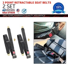 2 Set 2 Point Safety Adjustable Bus Car Seat Belt Lap Shoulder Universal Us