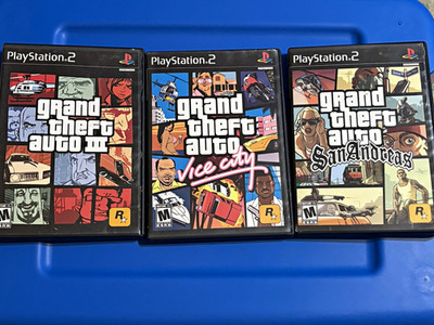 PlayStation 2 Grand Theft Auto 3-Game Lot GTA III Vice City San Andreas read des