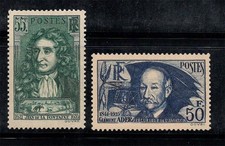 France 1938 Yv. 397-398 Neuf ** 80% Ader, célébrités, Fontaine