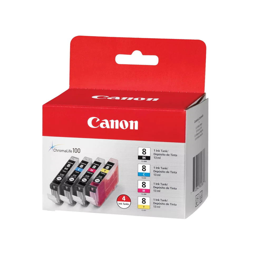 Canon CLI-8 Black, Cyan, Magenta & Yellow 4 Ink Pack - Image 3 of 4