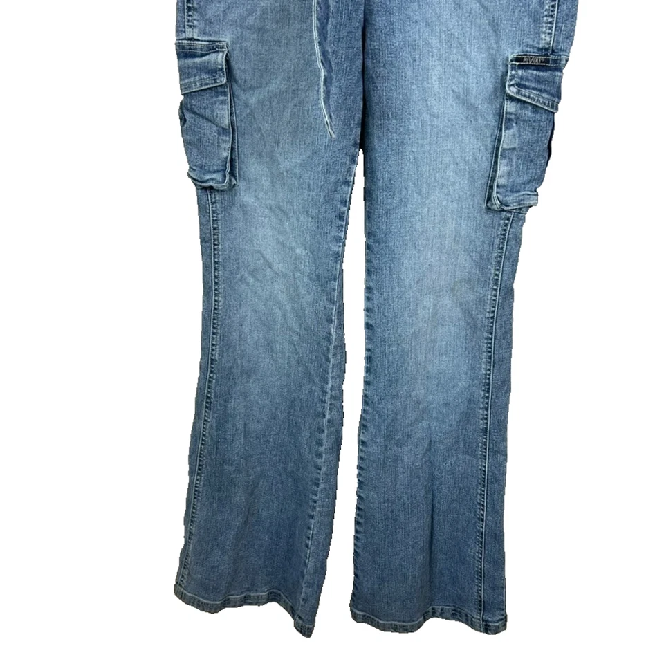 Revolt Women's Size Large Jumpsuit Vintage 90s Denim Western Retro Flare Belted - Image 3 of 4