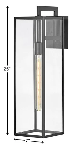 Hinkley Max 25" High Black and Clear Glass Outdoor Wall Light - Picture 7 of 10