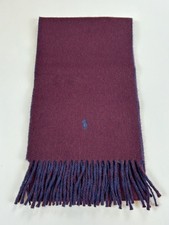  MINOR DEFECT  Polo Ralph Lauren Solid Wool Blend Scarf -- Wine/Navy --