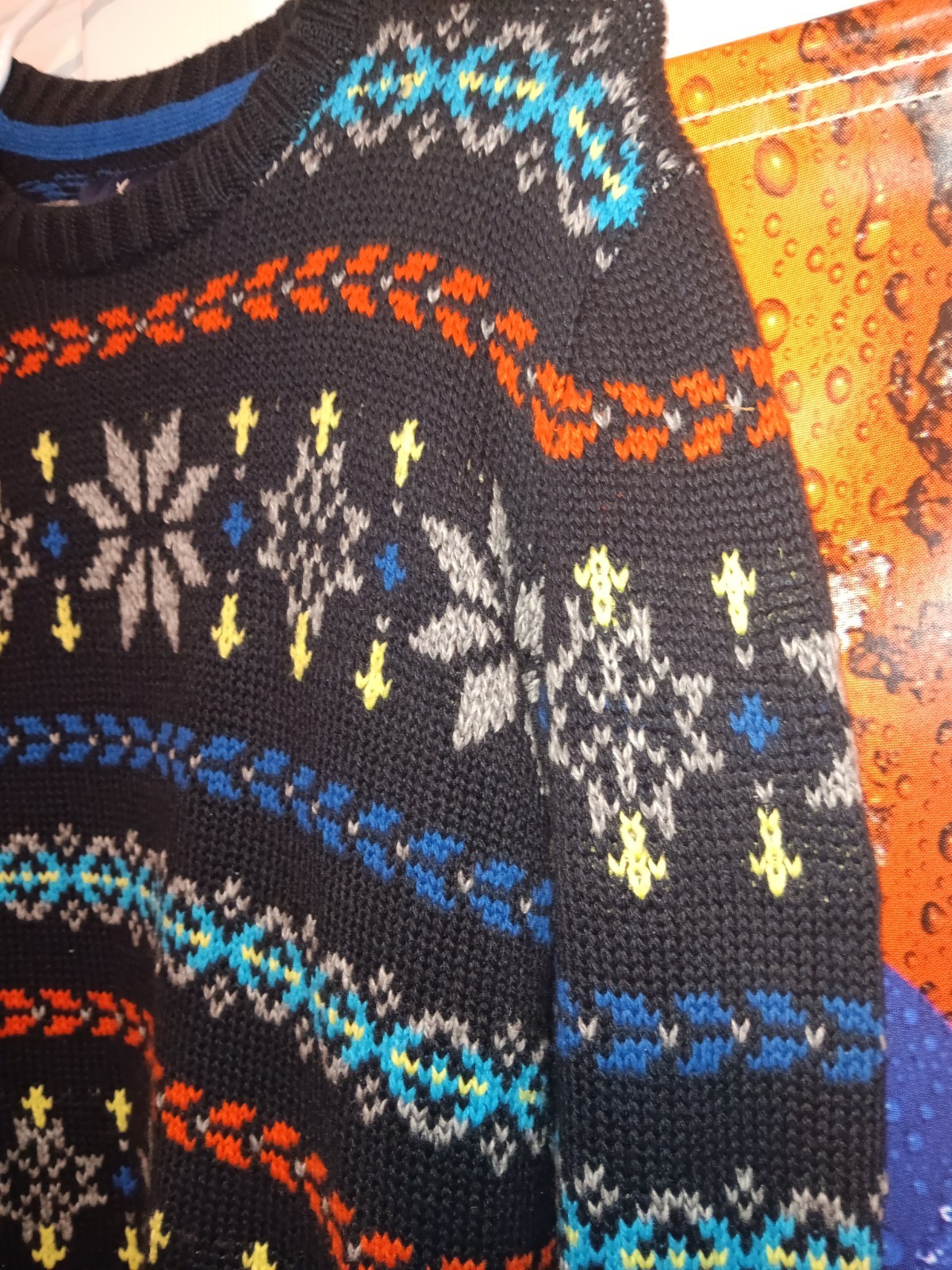 American Eagle Mens Medium Patterned Sweater Long… - image 6