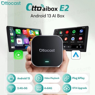 3-IN-1 Ottocast E2 Android 12 AIBox Wireless Carplay & Android