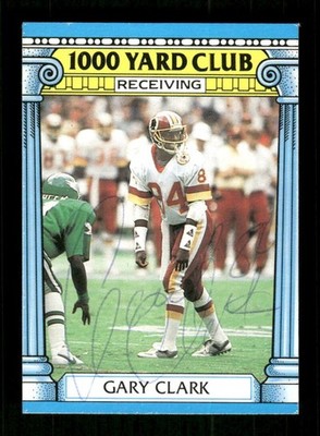1987 Topps 1000 yard club 10 Gary Clark signed auto autograph tough BXCP47