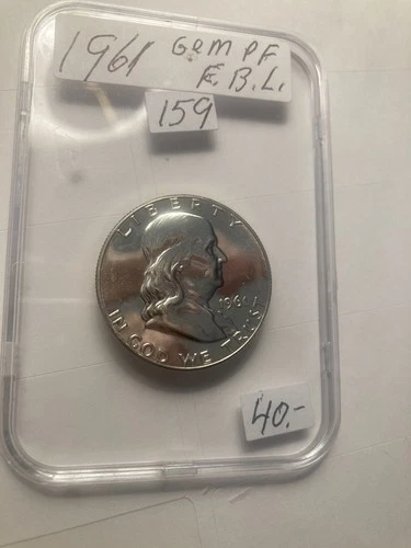 1961 Franklin Half Dollar Choice Proof Lot -# 159. F B L   Looks Gem Proof.