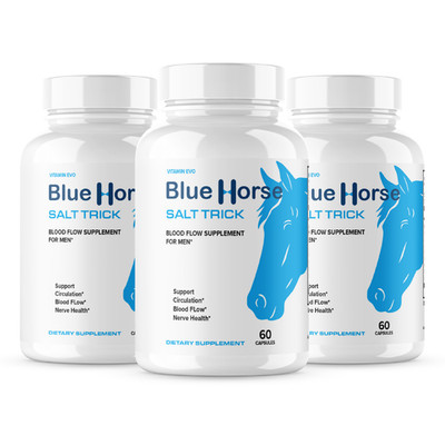 (3 Pack) Blue Horse Salt Trick Blood Flow Supplement BlueHorse (180 Capsules)