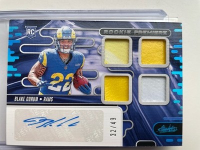 Blake Corum Auto - 2024 Panini Absolute Football  Multi Color Patch - Rookie /49