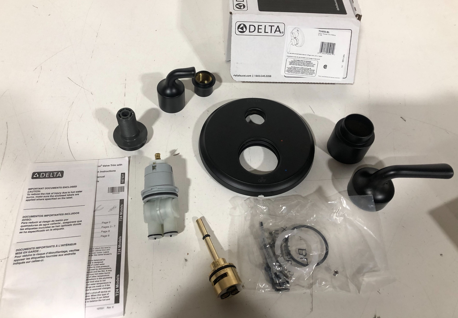 Delta Kayra Valve Trim with Integrated 3 Function Diverter Matte Black