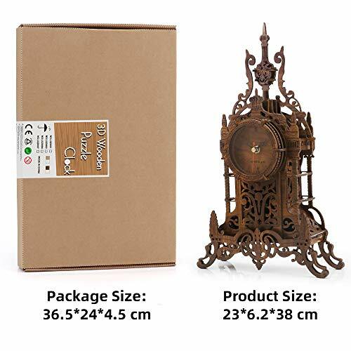 nicknack 3D Wooden Puzzle, Model Kits Desk Clock Jigsaw, Christmas Gift