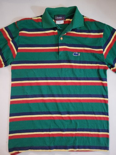 Vintage Izod Lacoste Shirt Youth X Large Size 18 Green Striped Long Sleeve XL - Picture 2 of 10