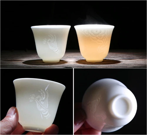 Dehua Weiß China Porzellan Teetasse Meister Tassen Tee Kreativ Kung Fu Teetassen - Bild 10 von 18