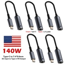 5PCS 140W Laptop Charger Converter USB Type C Power Charging Cable Adapter 7406