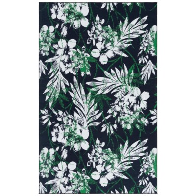 Safavieh Malibu 5'-0'' x 8'-0'' Polyester Power Loomed Rug in Black / Green
