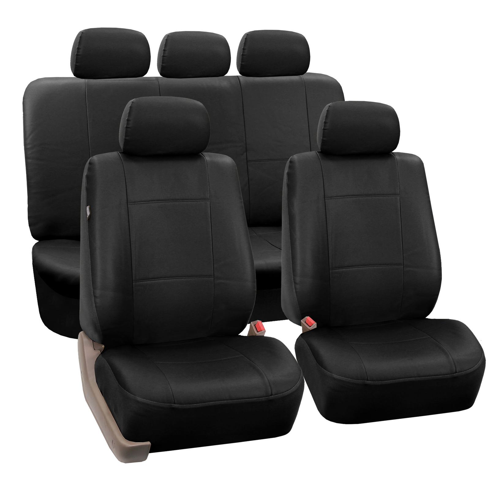 Faux Leather Car Seat Covers For Auto SUV Truck Black