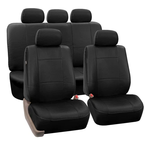 Faux Leather Car Seat Covers For Auto SUV Truck Black