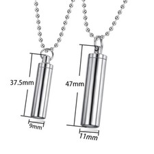 Edelstahl SOS Notfall Kapsel Anhänger zum Öffnen Halskette-Andenkenschmuck Kette