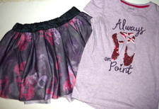 EUC GYMBOREE PRIMA BALLERINA GIRLS ALWAYS ON POINT SHIRT TUTU SKIRT SET SIZE 8